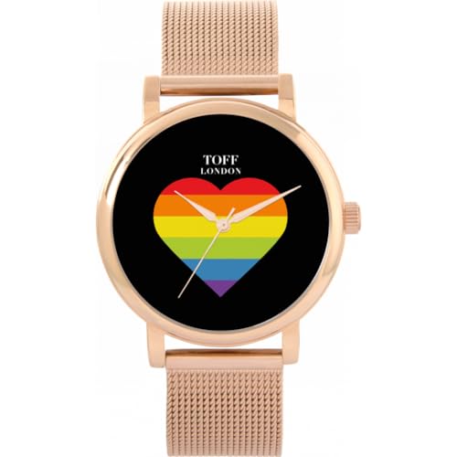 Toff London Stolz Regenbogenherz Schwarze Uhr von Toff London