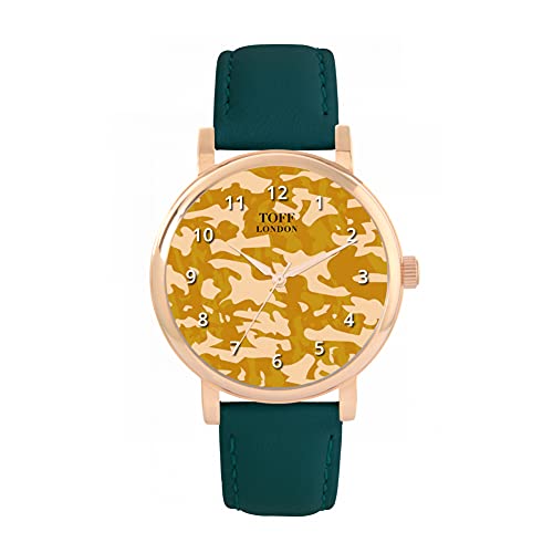 Toff London Traditionelle Dunkelbeige Camouflage-Uhr von Toff London