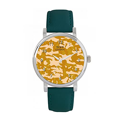 Toff London Traditionelle Dunkelbeige Camouflage-Uhr von Toff London