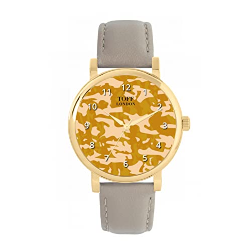 Toff London Traditionelle Dunkelbeige Camouflage-Uhr von Toff London