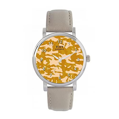 Toff London Traditionelle Dunkelbeige Camouflage-Uhr von Toff London