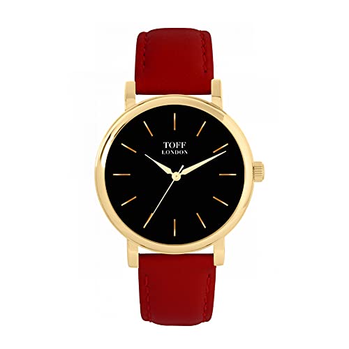 Toff London Traditionelle Uhr in Schwarz und Gold von Toff London