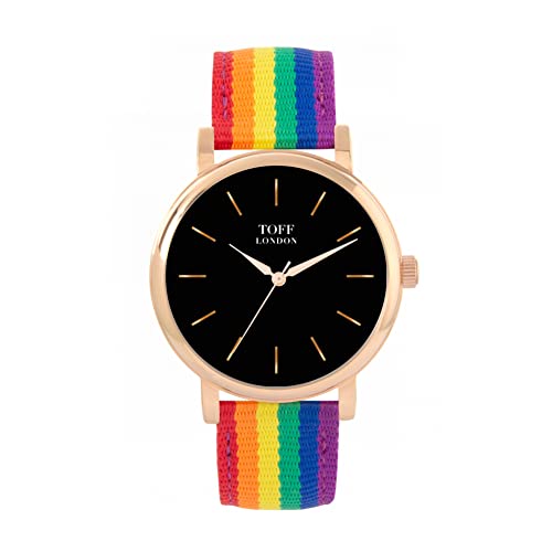 Toff London Traditionelle Uhr in Schwarz und Gold von Toff London