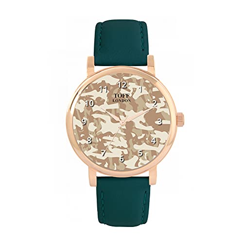 Toff London Traditionelle beige Camouflage-Uhr von Toff London