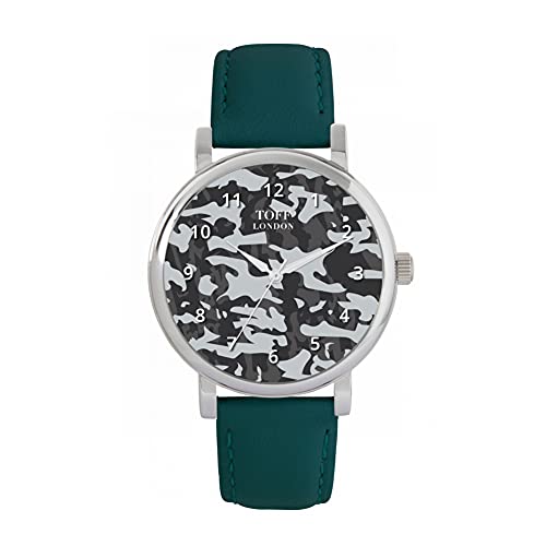 Toff London Traditionelle dunkelgraue Camouflage-Uhr von Toff London