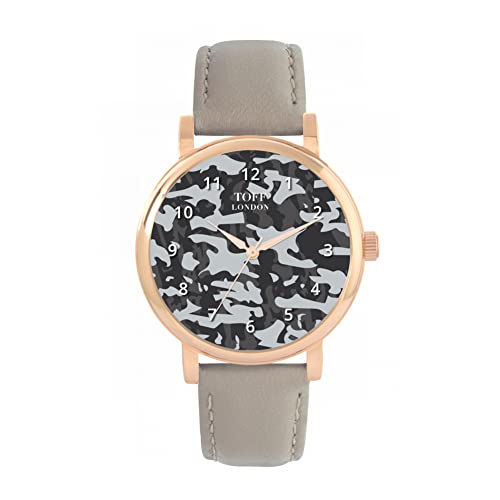 Toff London Traditionelle dunkelgraue Camouflage-Uhr von Toff London