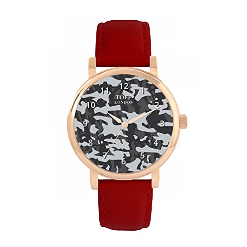 Toff London Traditionelle dunkelgraue Camouflage-Uhr von Toff London