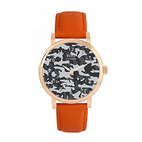 Toff London Traditionelle dunkelgraue Camouflage-Uhr von Toff London