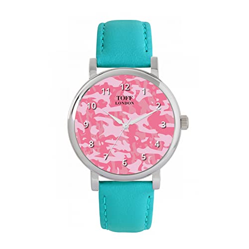 Toff London Traditionelle rosa Camouflage-Uhr von Toff London