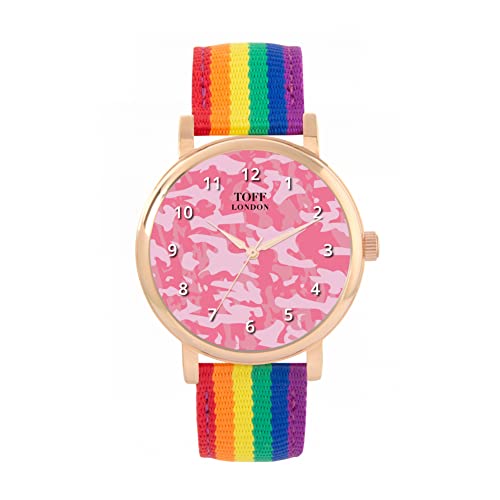 Toff London Traditionelle rosa Camouflage-Uhr von Toff London