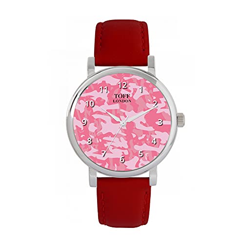 Toff London Traditionelle rosa Camouflage-Uhr von Toff London