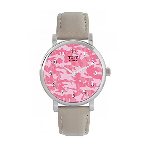 Toff London Traditionelle rosa Camouflage-Uhr von Toff London