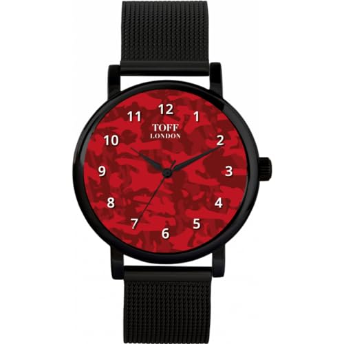 Toff London Traditionelle rote Camouflage-Uhr von Toff London