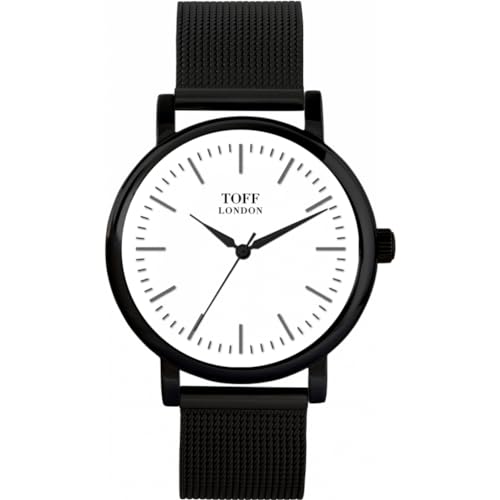 Toff London Traditionelle weiße und Silberne Stabuhr von Toff London