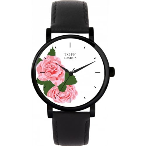 Toff London Uhr mit rosa Rosenblüten von Toff London