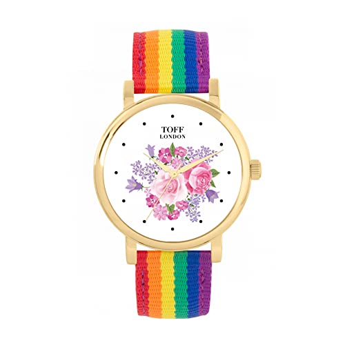 Toff London Uhr mit rosa und lila Blumenstrauß von Toff London