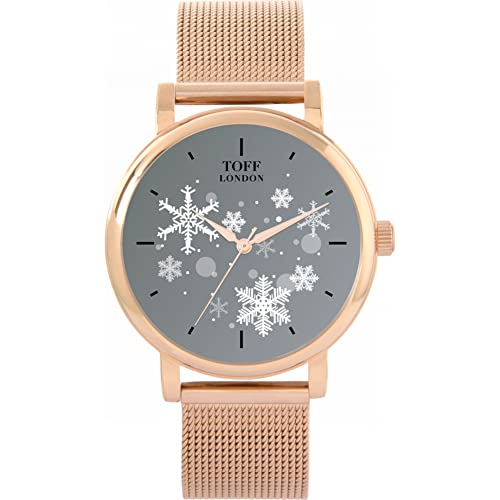 Toff London Weihnachtsgraue Schneeflocke-Uhr von Toff London