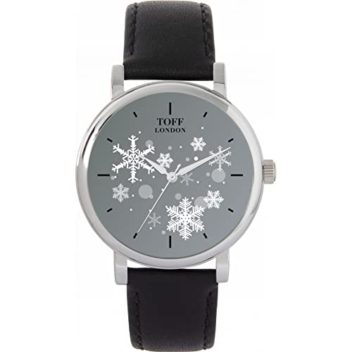 Toff London Weihnachtsgraue Schneeflocke-Uhr von Toff London