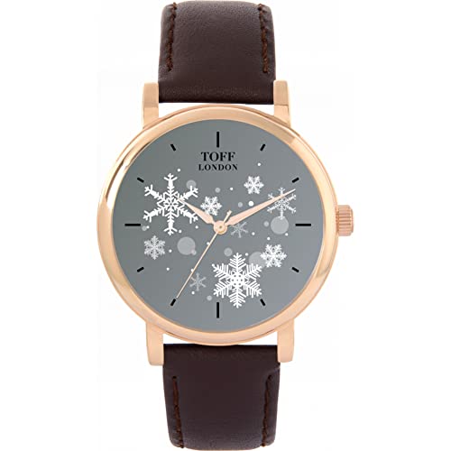 Toff London Weihnachtsgraue Schneeflocke-Uhr von Toff London