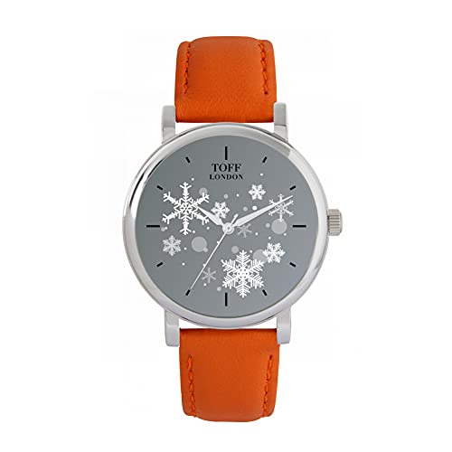 Toff London Weihnachtsgraue Schneeflocke-Uhr von Toff London