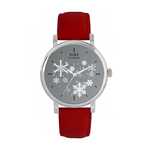 Toff London Weihnachtsgraue Schneeflocke-Uhr von Toff London