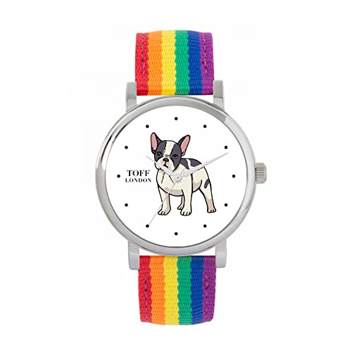 Toff London Weiße französische Bulldoggen-Uhr von Toff London