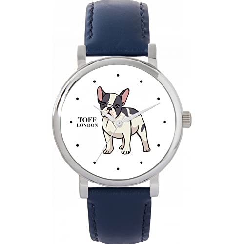 Toff London Weiße französische Bulldoggen-Uhr von Toff London