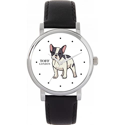 Toff London Weiße französische Bulldoggen-Uhr von Toff London