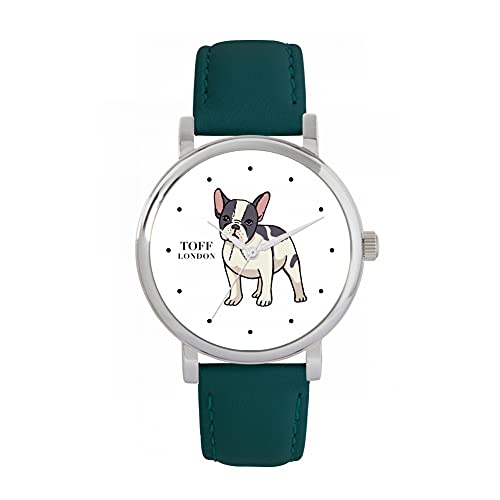 Toff London Weiße französische Bulldoggen-Uhr von Toff London