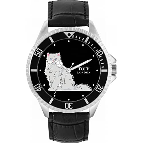 Toff London Weiße persische Katzenuhr von Toff London