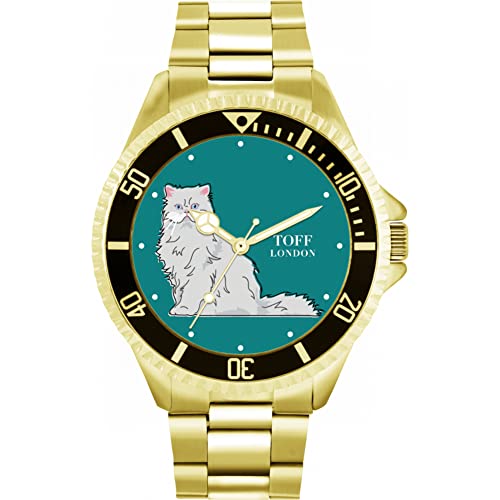 Toff London Weiße persische Katzenuhr von Toff London