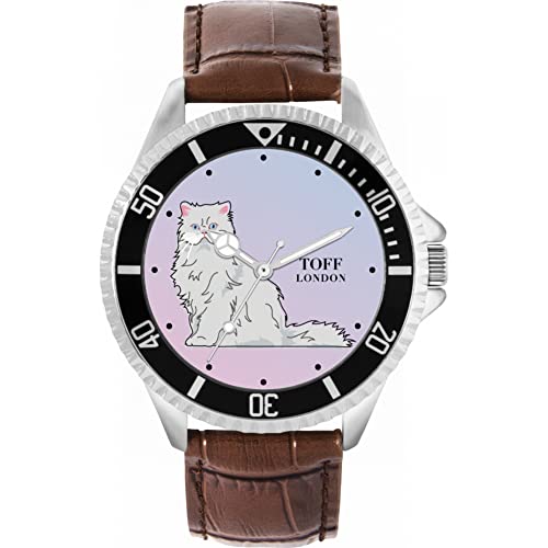 Toff London Weiße persische Katzenuhr Toff London Weiße persische Katzenuhr von Toff London