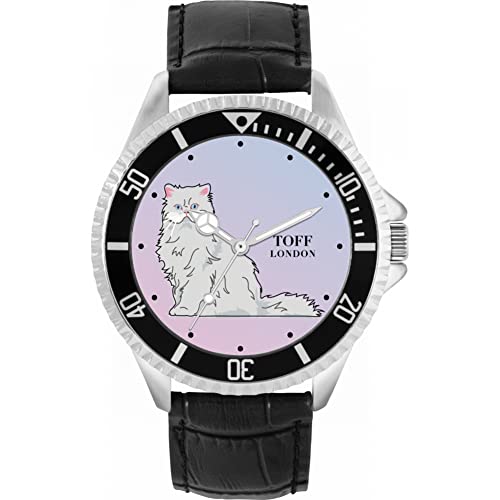 Toff London Weiße persische Katzenuhr von Toff London