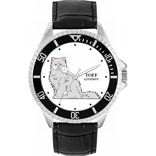 Toff London Weiße persische Katzenuhr von Toff London