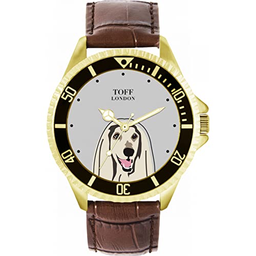 Toff London Weiße Afghanen-Kopf-Hundeuhr von Toff London