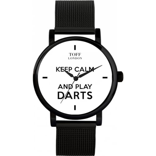 Toff London White Keep Calm and Play Darts Batons Watch von Toff London