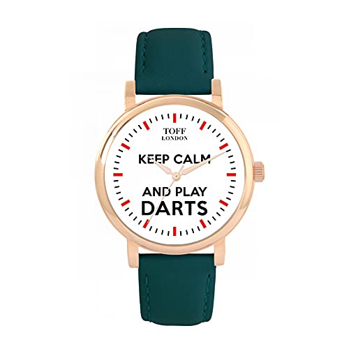 Toff London White Keep Calm and Play Darts Red Batons Uhr von Toff London