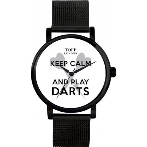 Toff London White Keep Calm and Play Darts Watch von Toff London