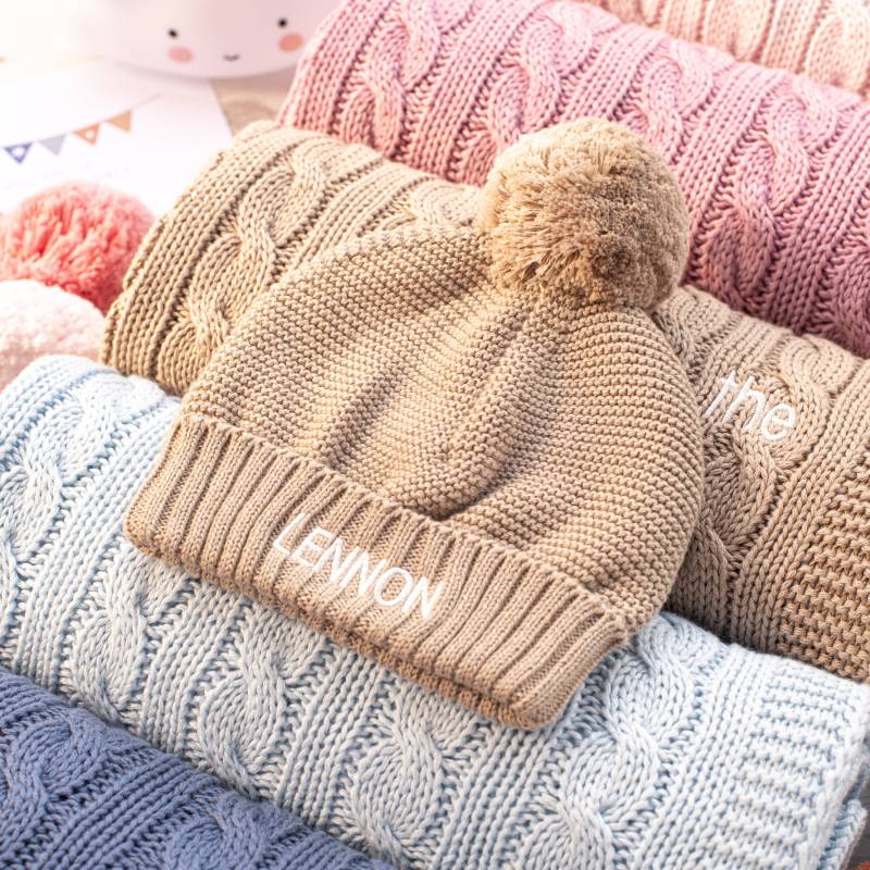 Toffee Moon New Baby Personalisierte Pudelmütze von Toffeemoonbaby