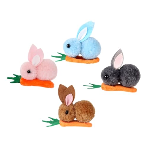 Tofficu 1 Satz Ostern Haarspangen Kaninchen Haarspangen Karotten Haarklammern Festliche Haarclips Köln Amor-kostüm Für Babys Frauen Kopfschmuck Kaninchen-karotten-haarspange Plüsch 4 Stück von Tofficu