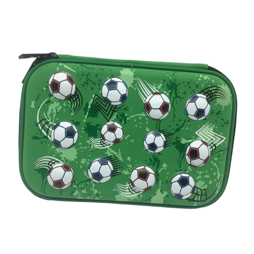 Tofficu Fußball-Form-etui Aus Eva Für Junge Mädchen Federmäppchen Mit Reißverschluss Stoßfeste Aufbewahrungsbox Für Bleistifte Und Make-up Pinsel Leuchtende Tasche Für Junge Mädchen von Tofficu