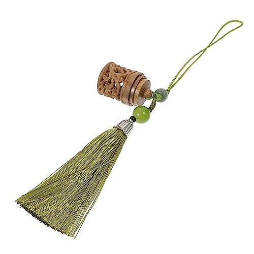 Tofficu 1 Stück Vintage Hängendes Dekoratives Hohl Pendant Schlüsselanhänger aus Grünem Sandelholz Duftspender mit Feiner Schnitzerei für Freunde Familie von Tofficu