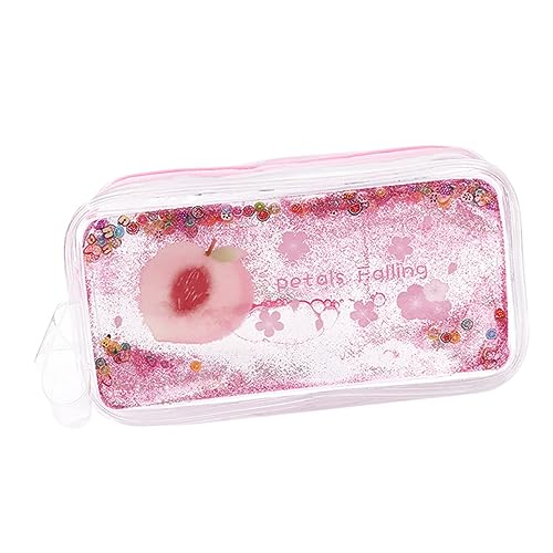 Tofficu PVC Pen Bag Mit Glitzerndem Quicksand Design Großer Muster Stiftemappe Für Schule Und Reisen Leicht Und Tragbar Mit Sicherem Reißverschluss von Tofficu