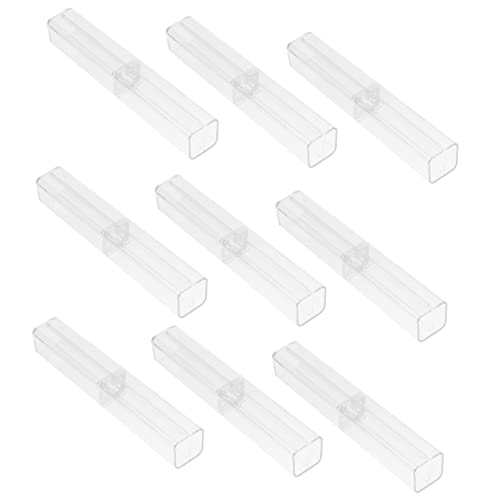Tofficu 10stücke Federmäppchen Transparent Für Schüler Mit Schnappverschluss Aus Kunststoff Federbox Leichte Stiftebehälter Zum Ordnen Von Schulmaterialien Schreibwarenbox Für Büro von Tofficu