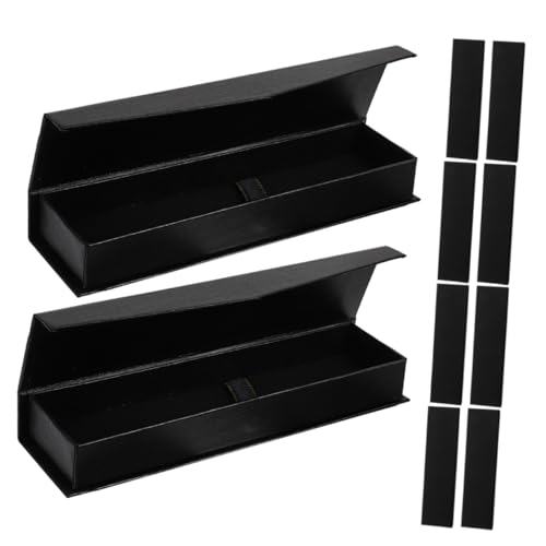 Tofficu 10 Stück Schwarze Stift Aufbewahrungsbox mit Klappdeckel Robuste Kugelschreiber Geschenkbox für Füller und Kugelschreiber Schützende Schreibwaren Verpackung für Büro und Geschäft von Tofficu