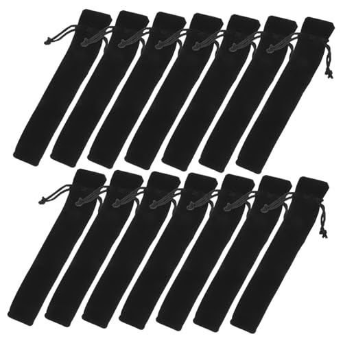 Tofficu 100 Stück Schwarze Samt Stifthüllen mit Kordelzug Stiftetui für Füllfederhalter und Bleistifte für Büro Schule und Reisen Eleganter Pen Organizer für Schutz Ihrer Schreibgeräte von Tofficu