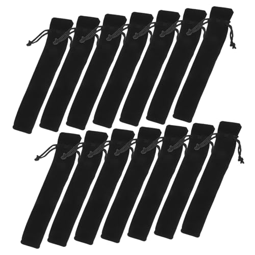 Tofficu 100stücke Schwarze Velvet Pen Pouch Multifunktionale Stift-Organizer Für Federn Und Bleistifte Weiche Luxuriöse Hüllen Mit Kordelzug Für Büro Schule Und Reisen von Tofficu