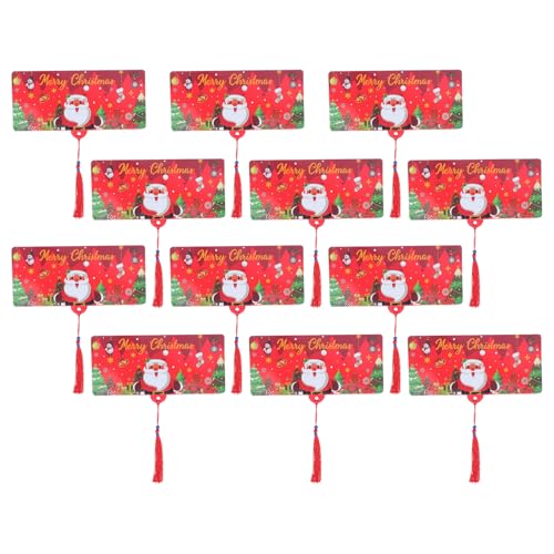 Tofficu 12 Stück Teiliges Weihnachtsgeldkarten Fächern Roter Umschlaghalter für Bargeld und Geschenkkarten Kreativer DIY-Geldbeutel für Festliche Weihnachtsfeiern und Geschenkideen von Tofficu