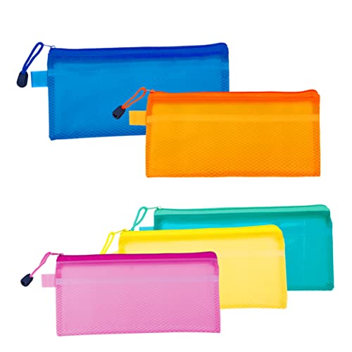 Tofficu 16st Aufbewahrungstasche Für Stifte Federmäppchen Mit Reißverschluss Stiftebeutel Für Kinder Netztasche Mit Reißverschluss PVC-Tasche Gittergewebe Student Aufbewahrungstaschen von Tofficu