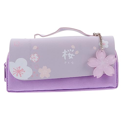 Tofficu 1stk Mäppchen Reißverschlüsse Stifttasche Make-up-bleistiftbeutel Stiftaufbewahrungs-Organizer Gouache-stiftbeutel Pinseltasche Reißverschluss Schüler Violett China Oxford-Stoff von Tofficu